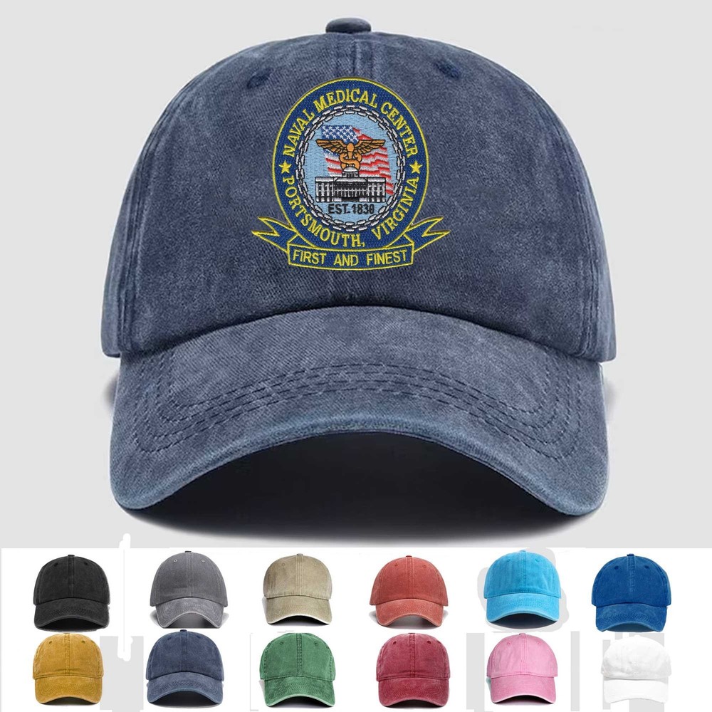 Custom Embroidered Hat Naval Medical Center Portsmouth VA, Veteran Cap,Gift Idea