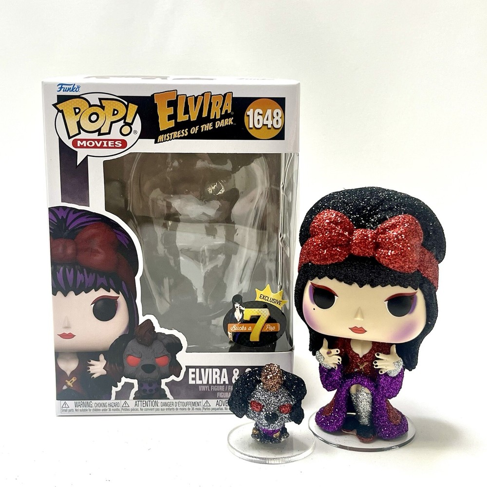 Custom Diamond Glitter Chase Elvira & Gonk Funko Pop 1647 by 7 Bucks A Pop