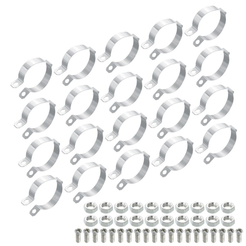 20Pcs Pipe Clamps Rigid Bracket Pipe Strap Clamp Pipe Support Fit 3/4