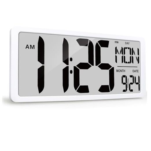 18.5 Inch Extra Large Digital Wall Clock with Date and Temperature