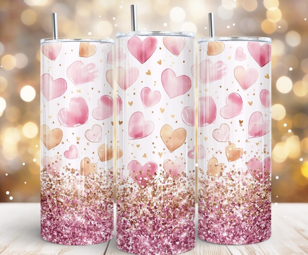 20oz Valentine Hearts Insulated Tumbler Cup-image