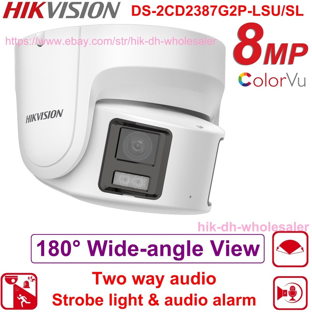 Hikvision DS-2CD2387G2P-LSU/SL 8MP ColorVu 180° Panoramic AcuSense PoE IP Camera