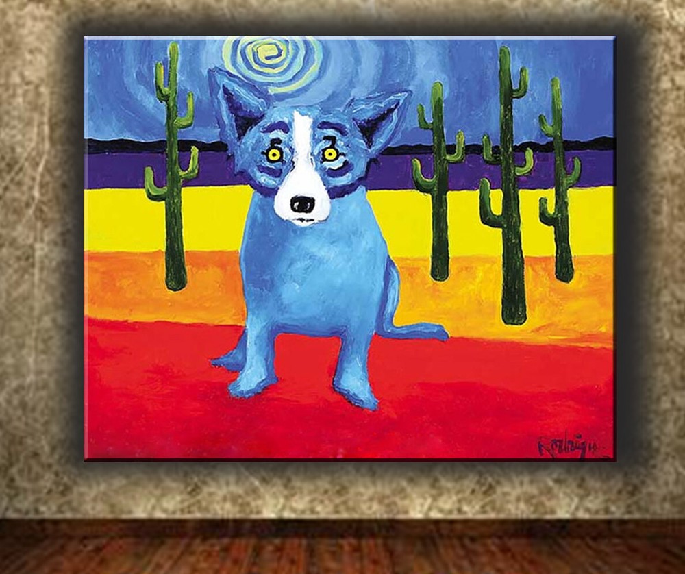 George Rodrigue blue dog Absolut series Canvas Painting Modern Wall Art HD print
