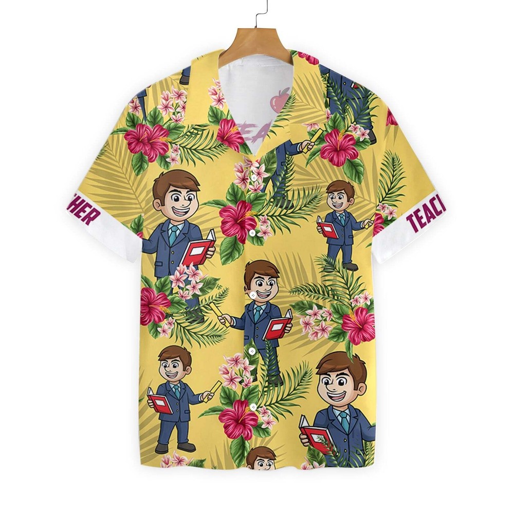 Proud Teacher Hawaiian Shirt for Men US Size Summer Style New Design