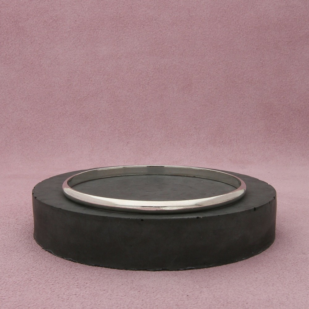 Taxco Mexico sterling silver 4mm smooth stackable bangle bracelet 8.25 inches