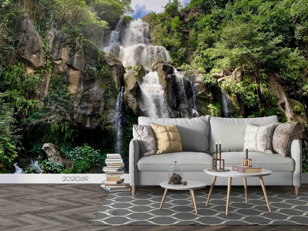 3D Forest Waterfall Landscape Wall Murals Wallpaper Murals Wall Sticker 13