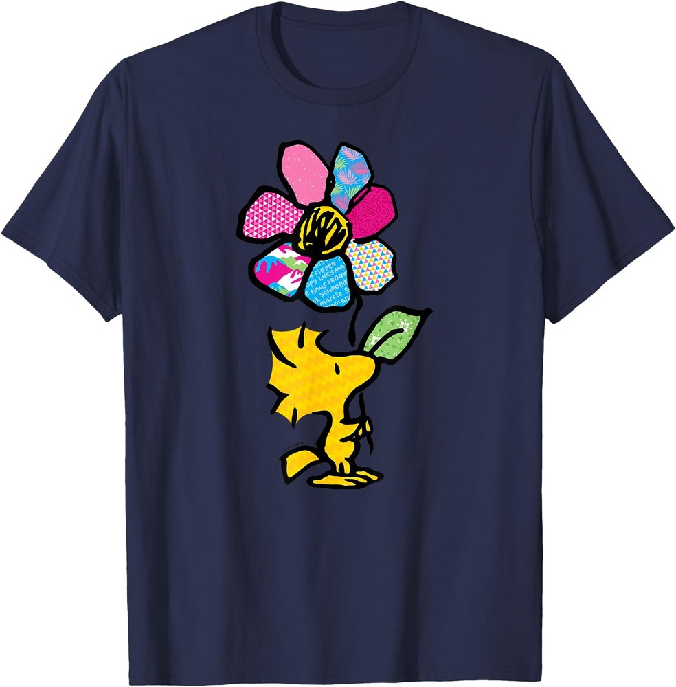 Peanuts   Woodstock With Flower And Pattern T Shirt Men