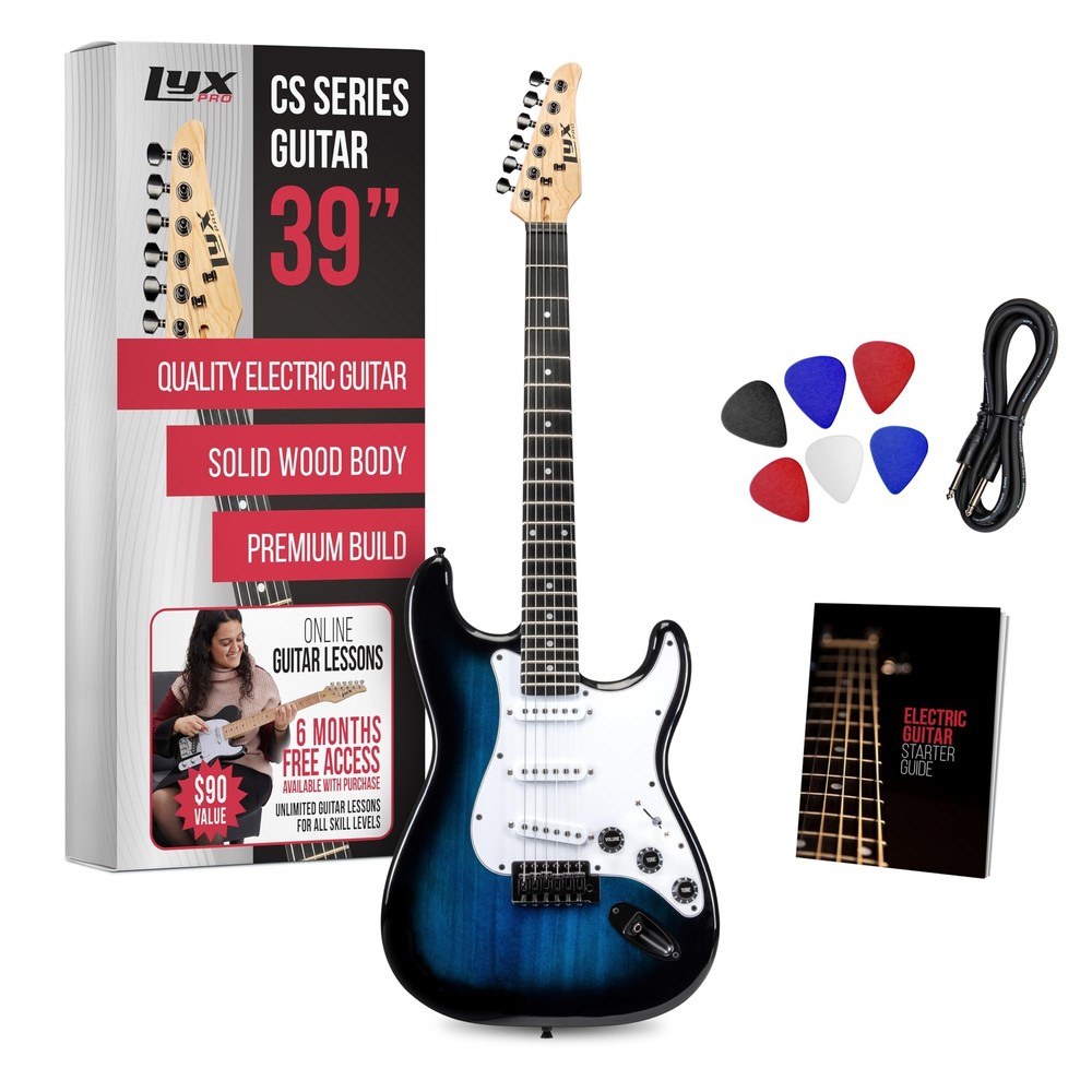 LyxPro CS 39” Electric Guitar Kit for Beginner, Intermediate & Pro Players wi...