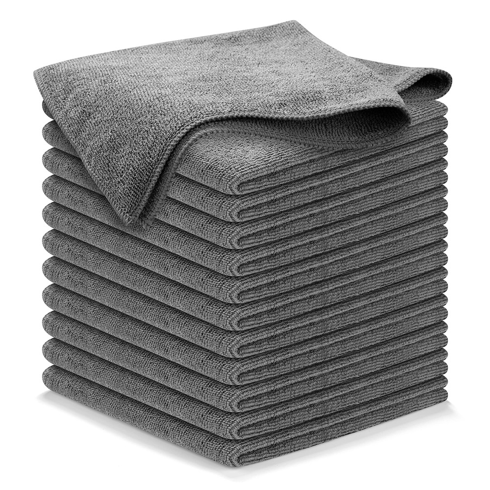 Microfiber Cleaning Cloth Grey - 12 Pcs (12.5