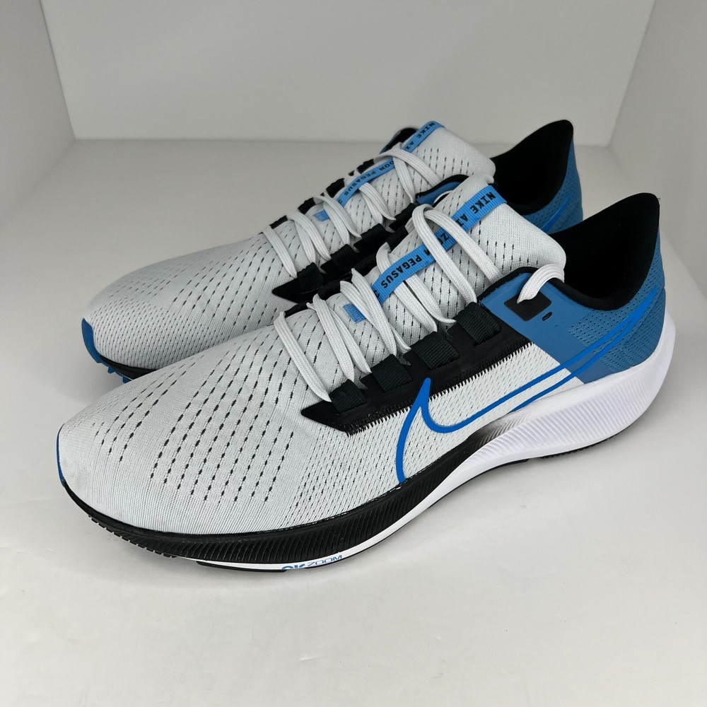 Nike Mens CW7356009 Pure Platinum Photo Blue Air Zoom Pegasus 38 Size 15 Sneaker