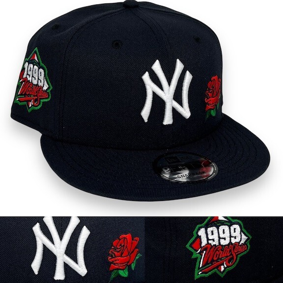 NY Yankees Rose 9FIFTY 99WS Adjustable Snapback New Era Cap - Navy Blue - NWT
