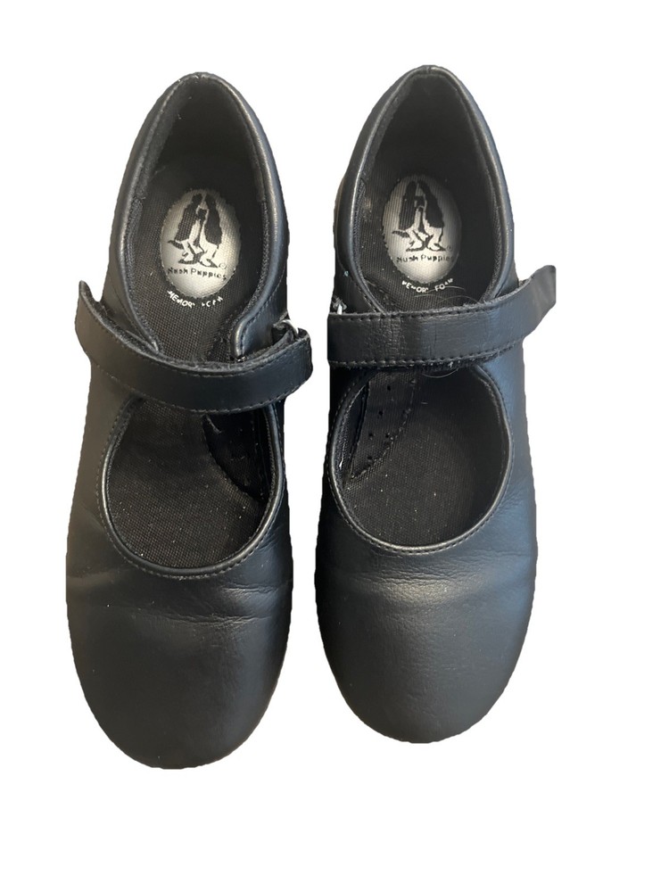 Hush Puppies Girls School Shoes Color Black Size 3.5M Non Slip Mary Jane's