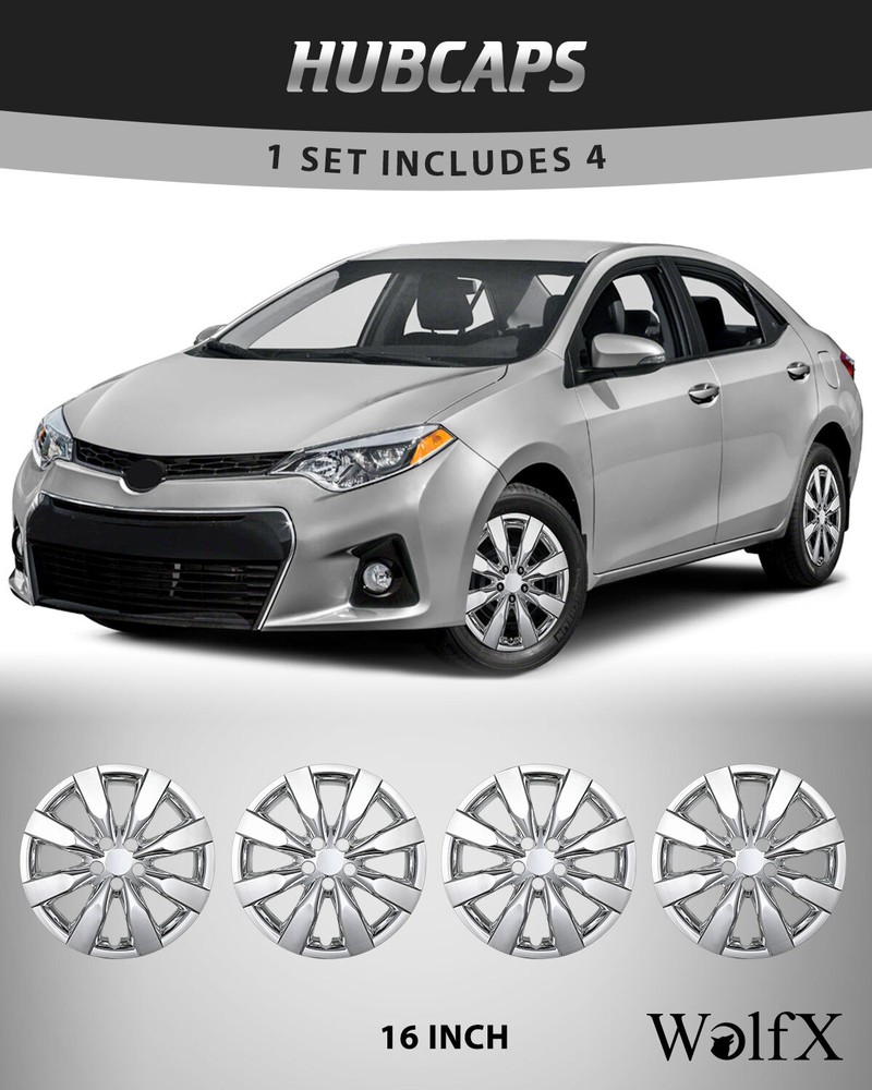 16-Inch Snap-On Wheel Hub Covers for 2009-2014 Toyota Matrix Full Rim Hubcaps