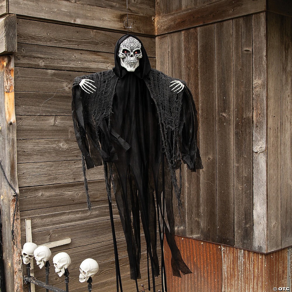 4ft Animated Hanging Black Reaper Halloween Decoration