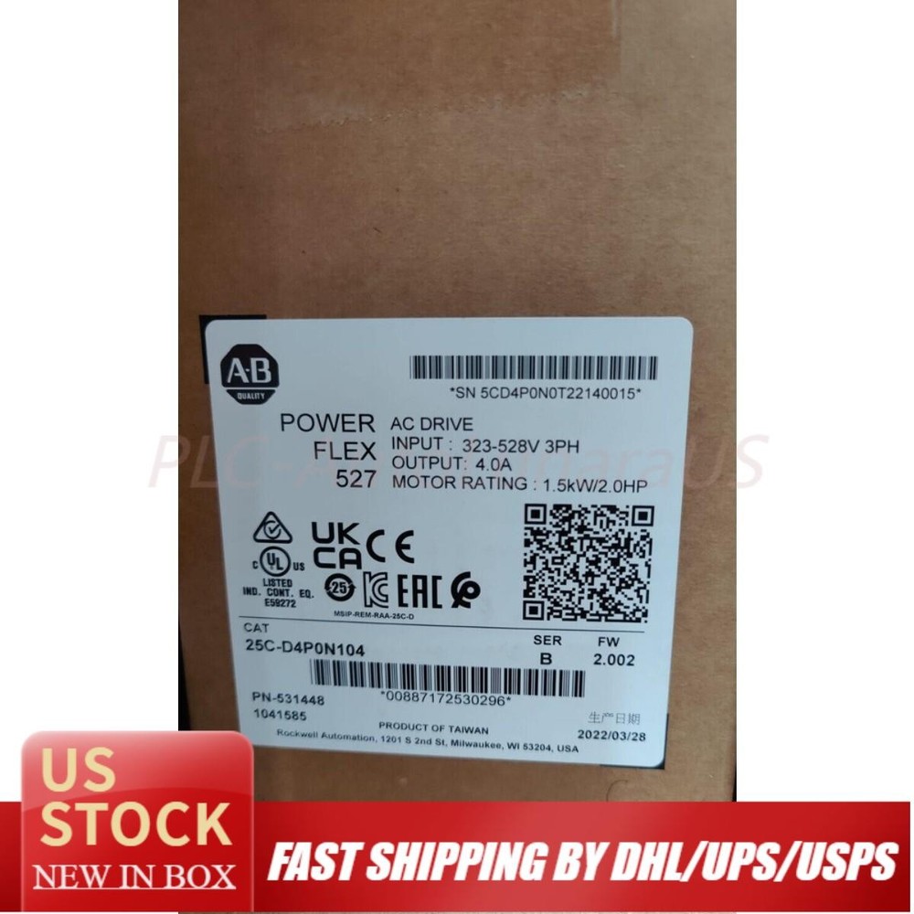ALLEN BRADLEY 25C-D4P0N104 POWERFLEX 527 DRIVE NEW US Free Tax
