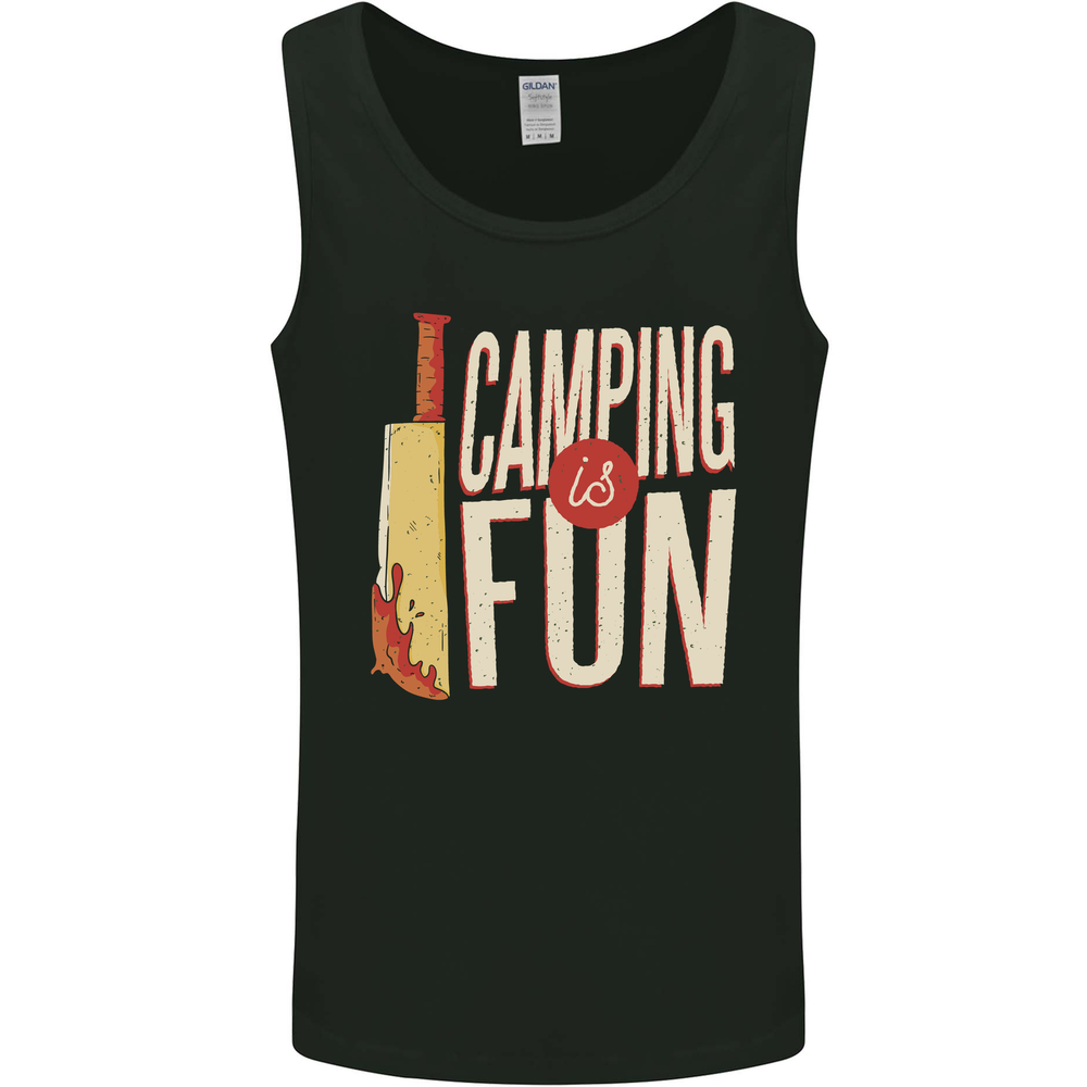 Camping is Fun Funny Murder Halloween Mens Vest Tank Top