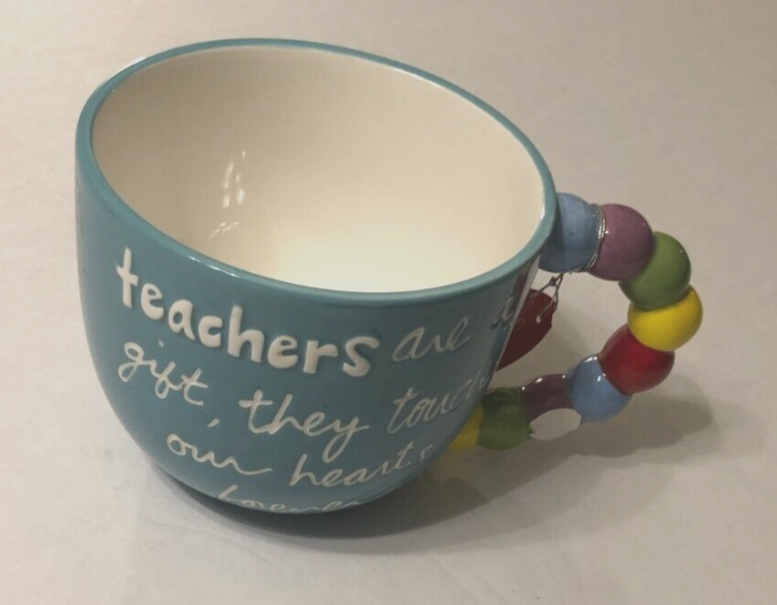 Sandra Magsamen Studio 2010 Teachers Teal Large Ceramic Coffee Mug 4 1/2