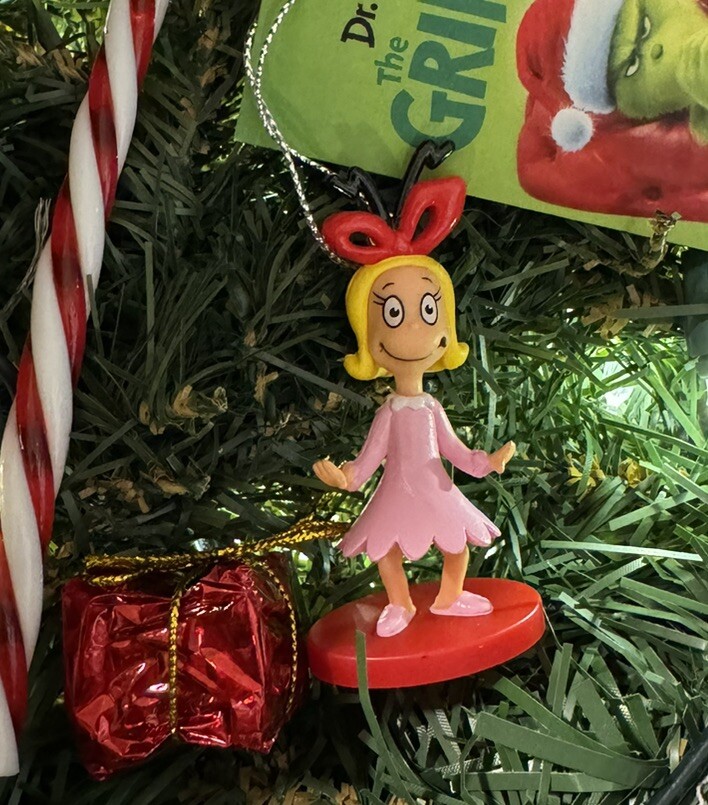 New The Grinch (Cindy Lou Who) Dr. Seuss Christmas Tree Ornament w Shiny Present