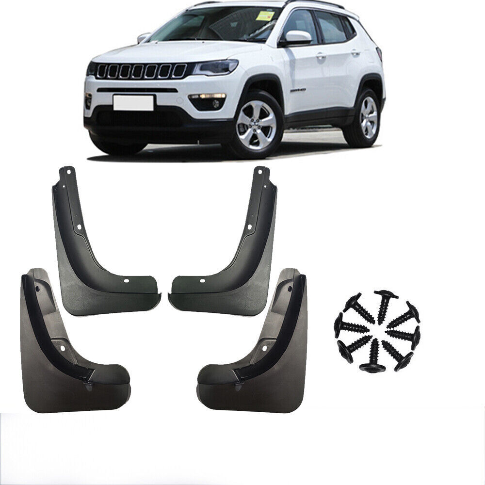 4Pcs Black Mud Flaps for 2017-2024 Jeep Compass Splash Guards Fender Mudguard
