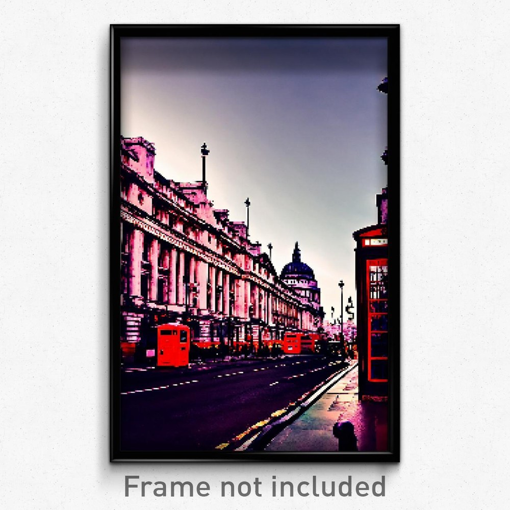 Pixel Art Poster - Outrageous London (8 Bit Psychedelic Trippy Video Game Print)