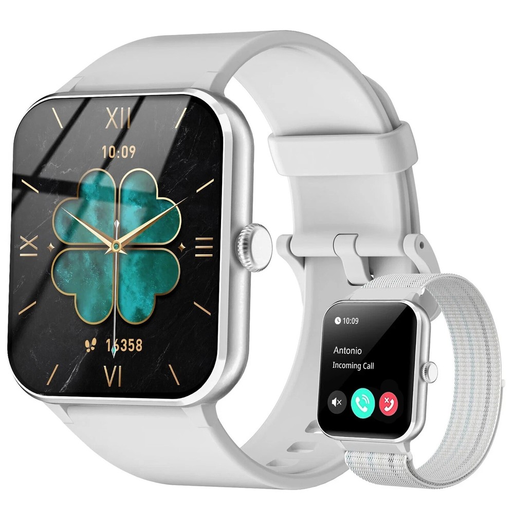 Waterproof Smartwatch for Women and Men Compatible with iPhone Samsung Android via Bluetooth