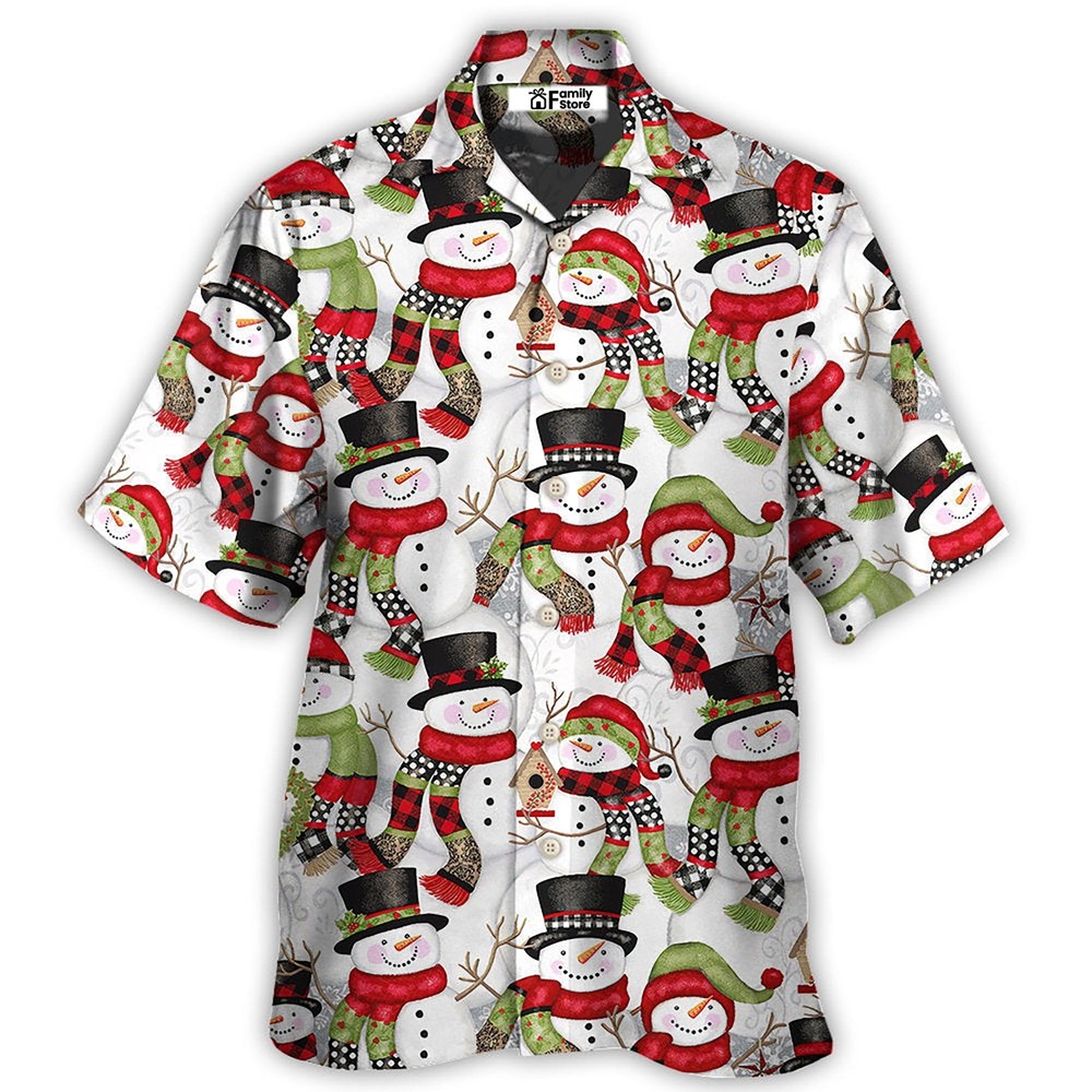 Snowman Family Christmas Hawaiian Shirt for Festive Holiday Style and Cheer