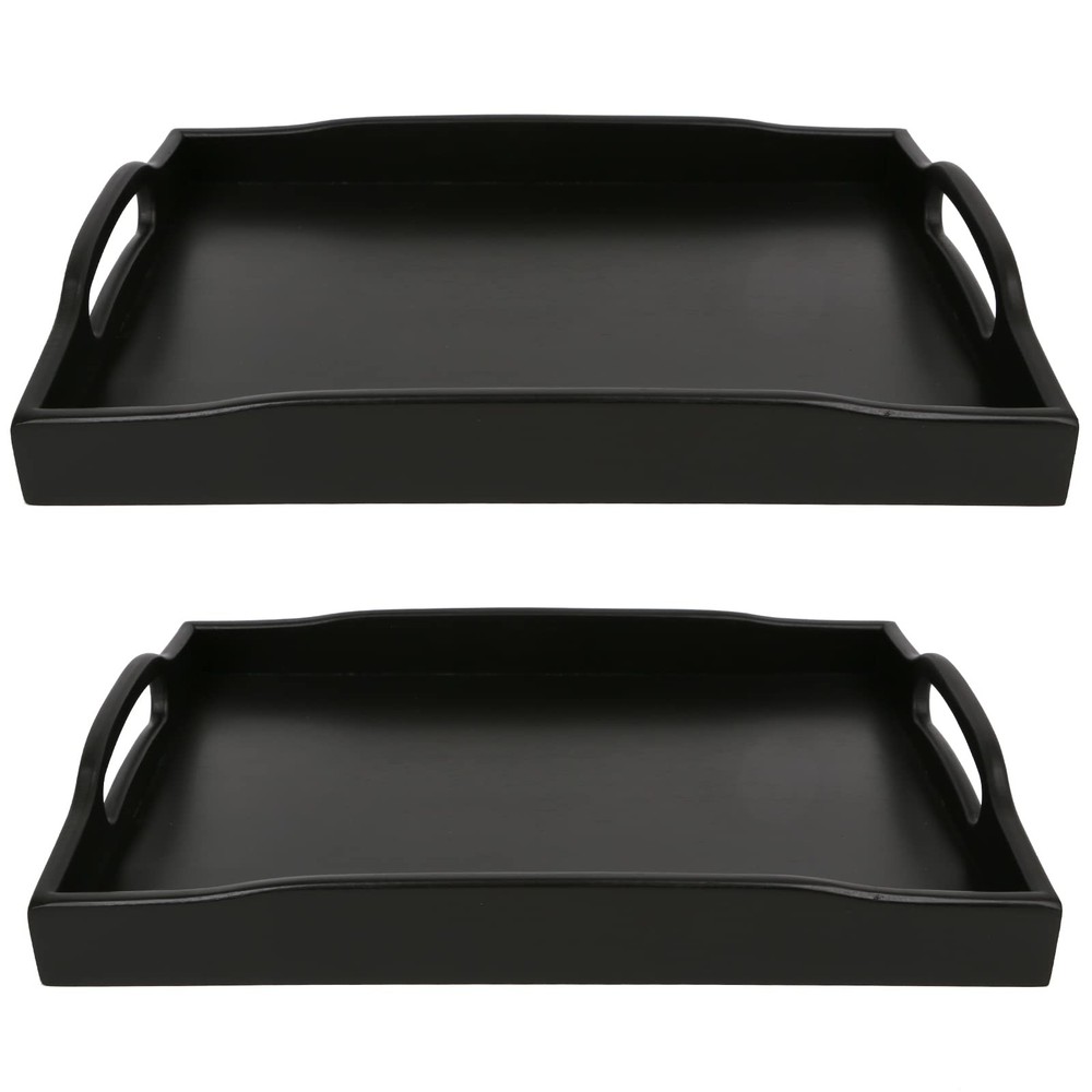 Bamboo Serving Tray with Handles for Tea Snacks Small and Large Wooden Food Tray