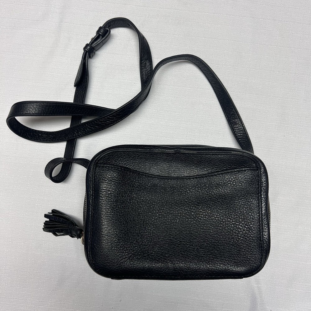 Cuyana Italian Black Pebbled Leather Crossbody Bag for Timeless Style