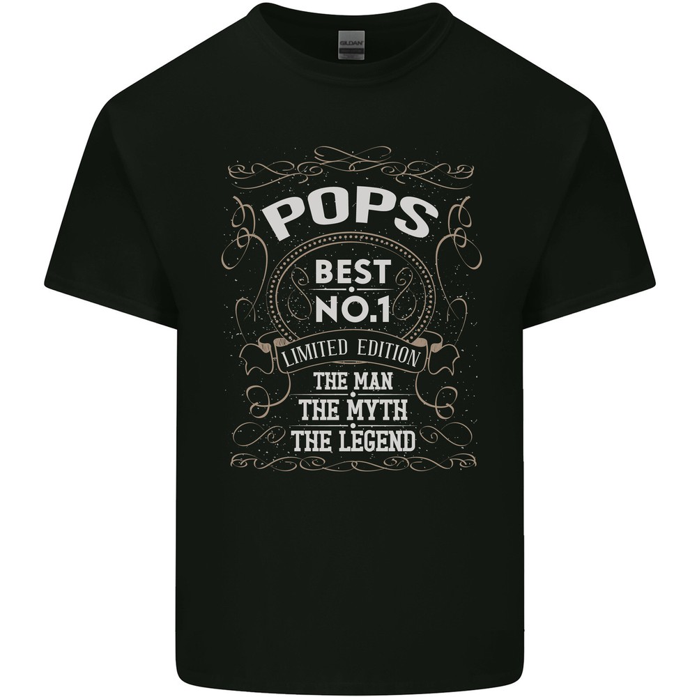 Fathers Day No 1 Pops Man Myth Legend Mens Light Cotton T-Shirt-image