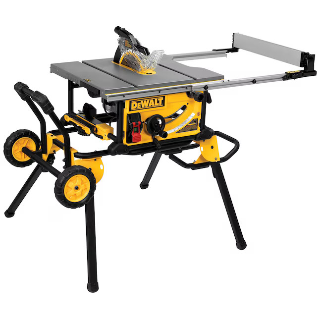DEWALT DWE7491RS 10-in 15 -Amp Portable Jobsite Table Saw Foldable Rolling Stand