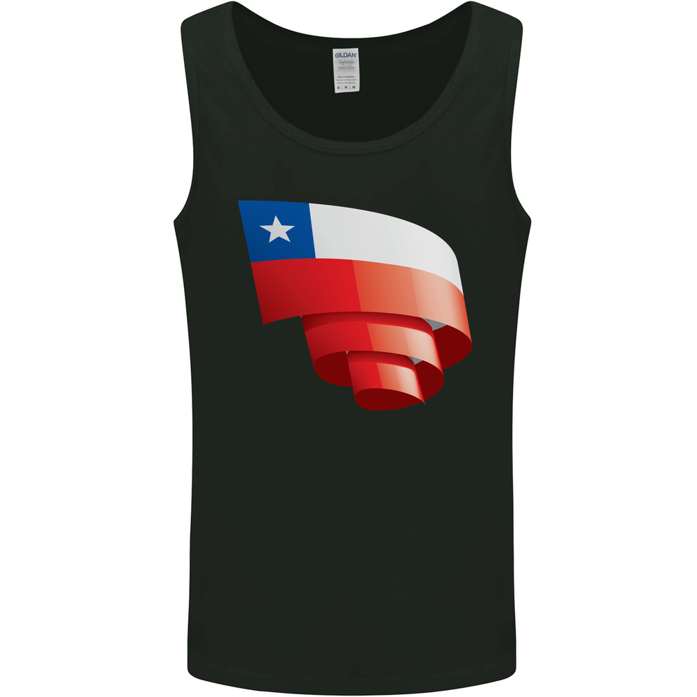 Curled Chile Flag Chilean Day Football Mens Vest Tank Top