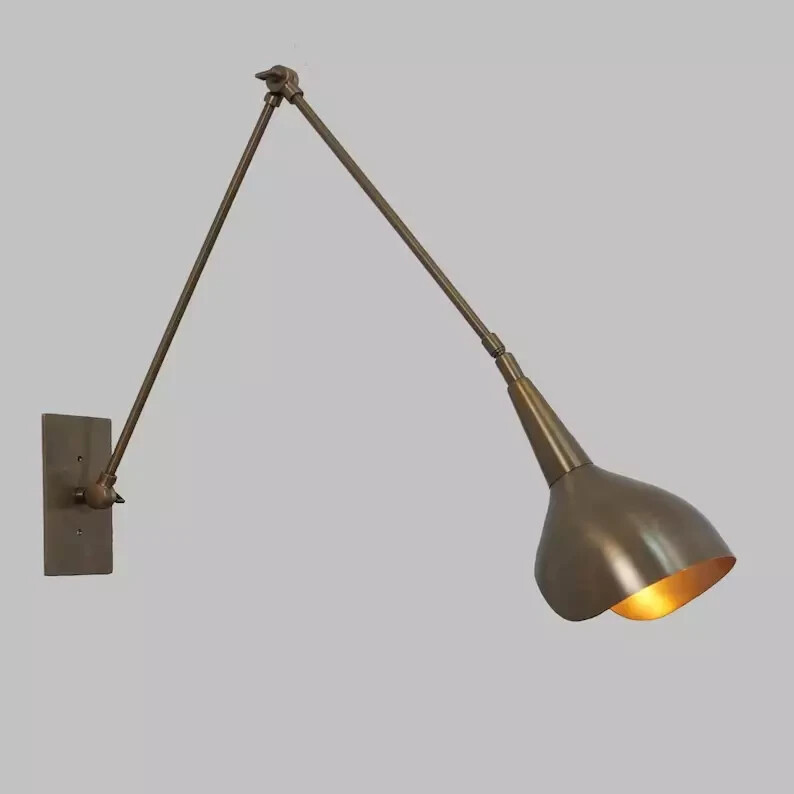 Mid-Century Modern Articulated Brass Sconce in Stilnovo Style