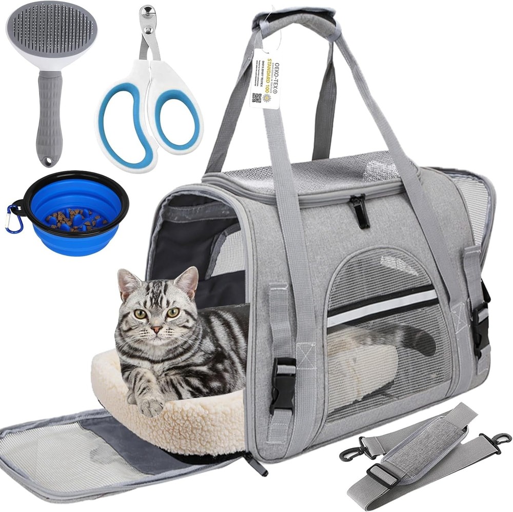 Pet Carrier Bag Airline Approved Up forCats and Dogs Up to20LBs,Soft Cat Carrier