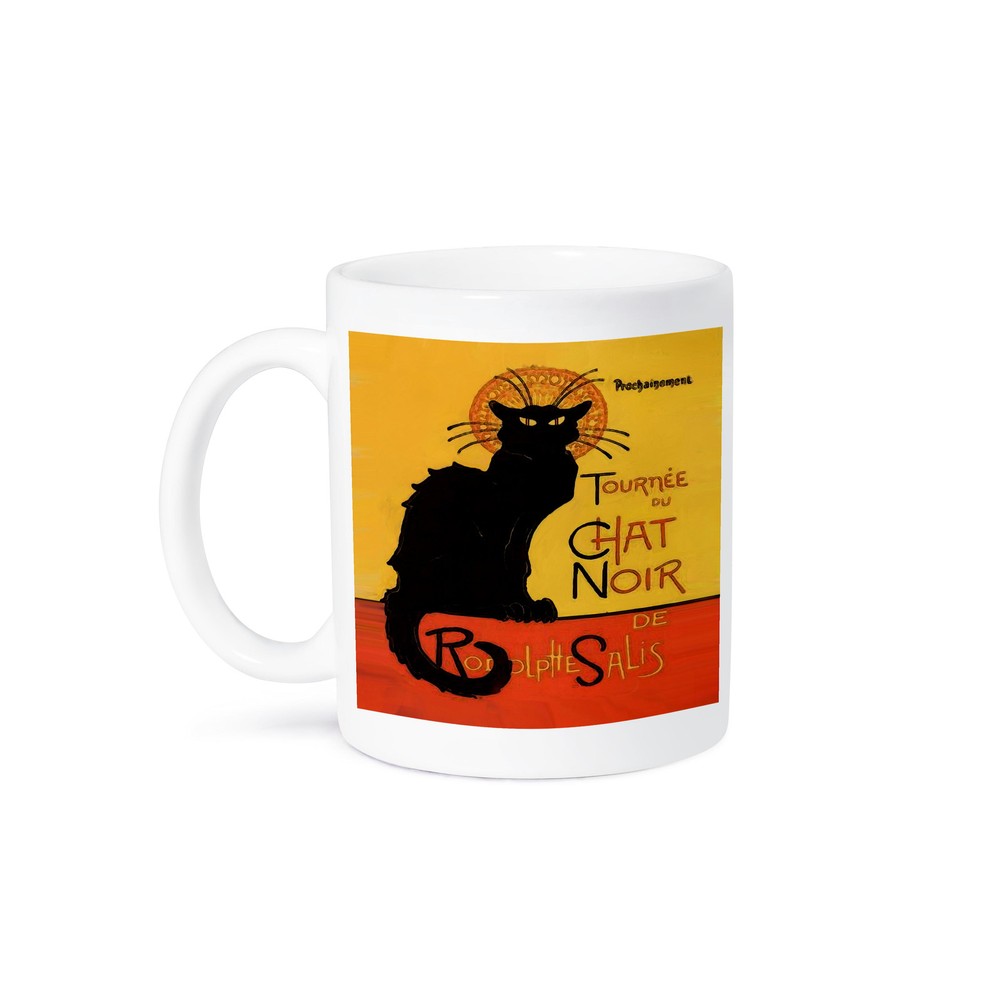 3dRose Black Cat Le Chat Noir Coffee Mug  