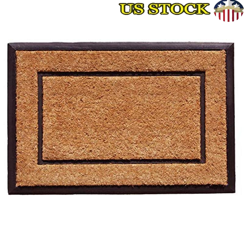 Heavy Duty Coir Doormat W/ Rubber Base Oversized Scraper All Season 24x36 New