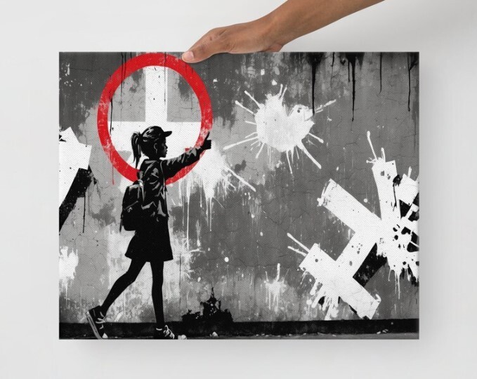 Modern Urban Graffiti Wall Art for Trendy Living Room Decor