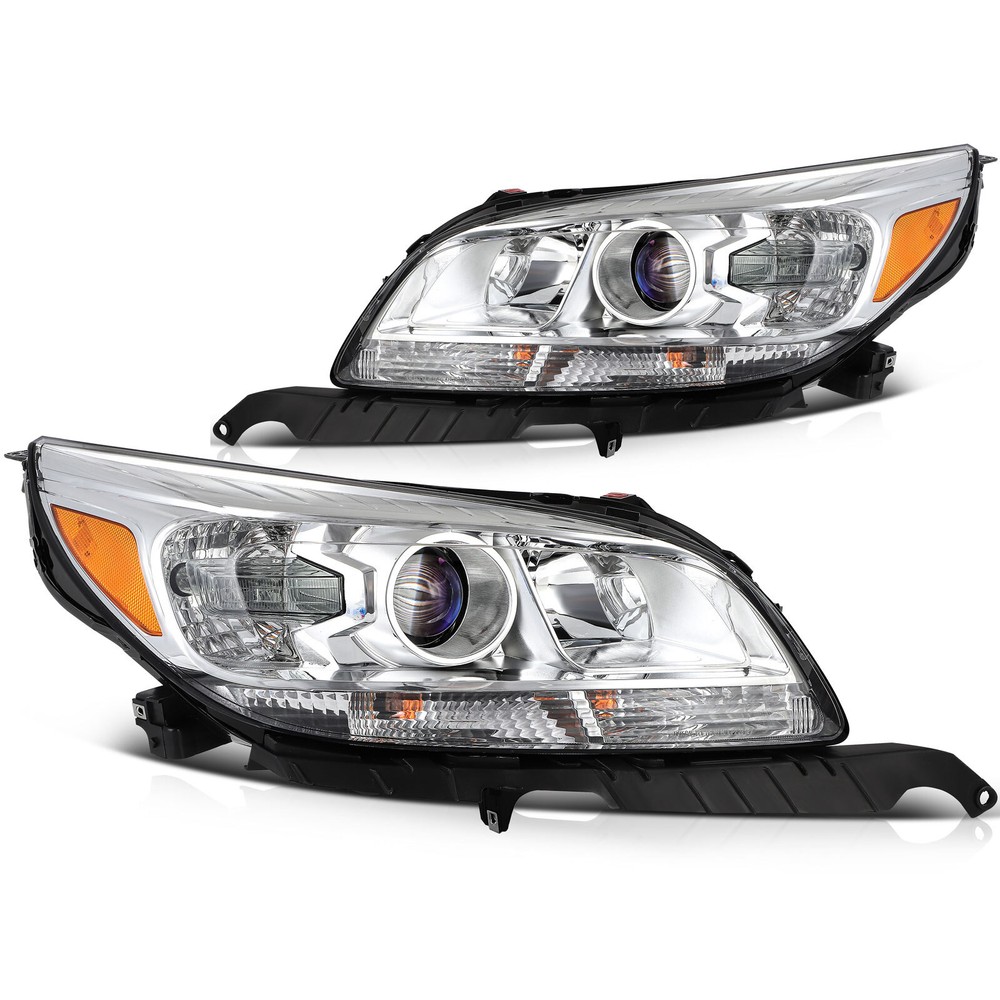 For Chevy Malibu 2013-2015 Chrome Housing Projector Headlights Assembly Kit Pair