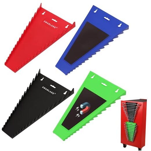 Magnetic Wrench Organizer 4-piece, Wrench Rack Tool Trays SAE (1/4