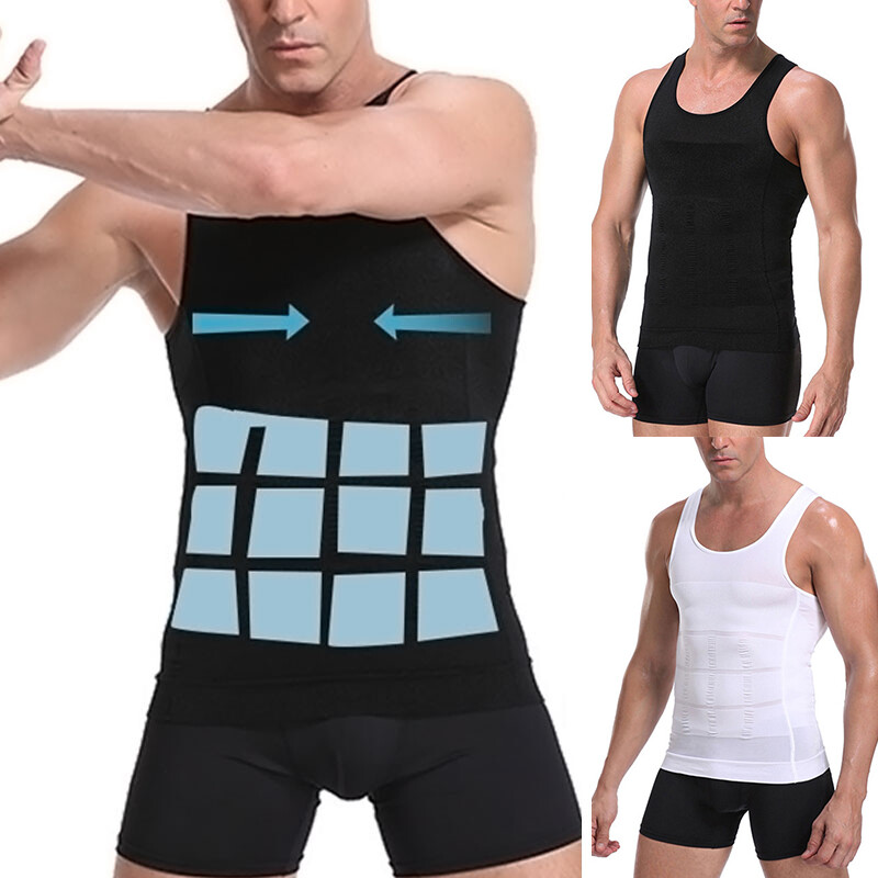 Men’s Compression T-Shirt Belly Control Tight Body Shaping Vest Underwear
