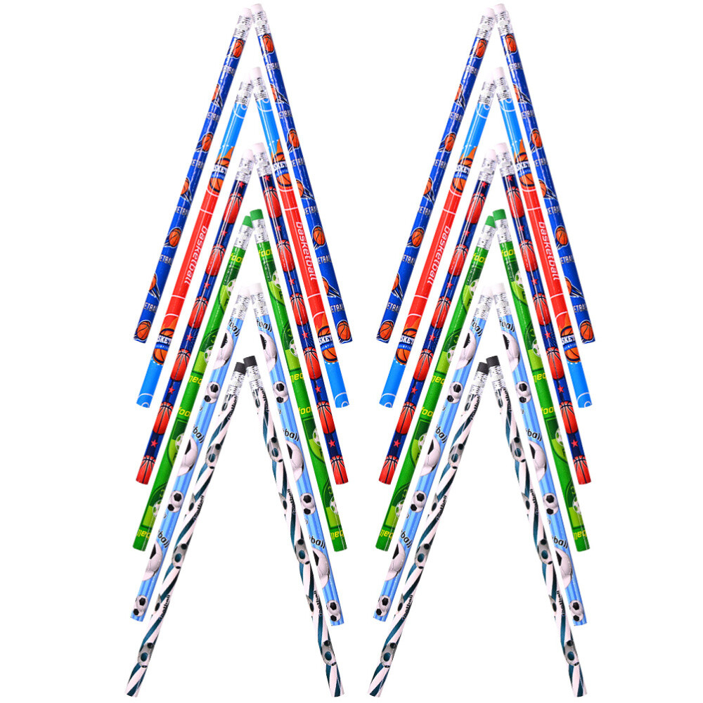 24Pcs Sports Pencils Adorable Students Pencils Kids Writing Pencils Football