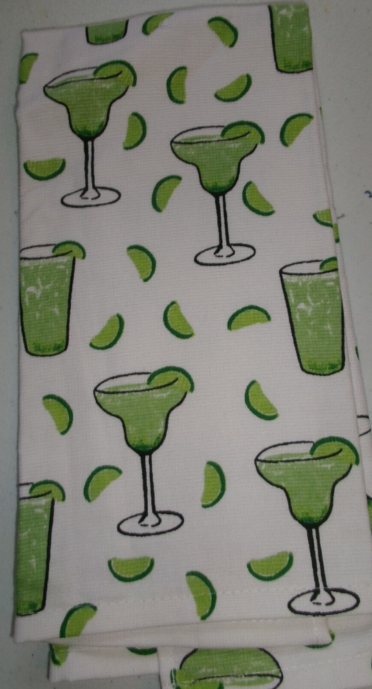 Organic Green Drink Print Cotton Kitchen Towel - Full Uncut Design
