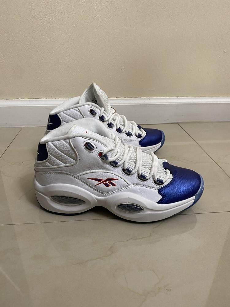 Reebok Question Mid Iverson GX0227 White Classic Cobalt Size 8