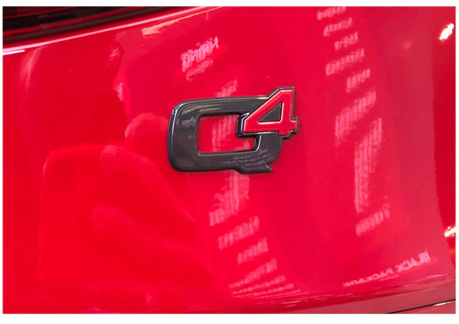 Alfa Romeo Q4 Logo Emblem Sticker Boot Trunk Rear Badge Black Red