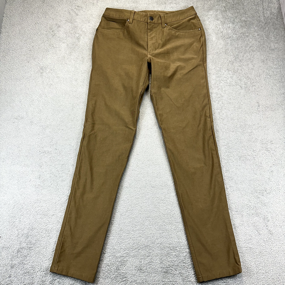 LULULEMON ABC Slim Fit Utilitech Pants Brown Jeans Stretch Mens 31x34