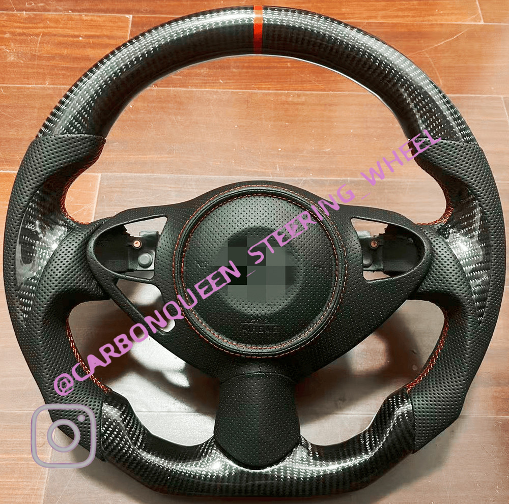REAL CARBON FIBER Steering Wheel FOR NISSAN 370Z Z34 +TRIM COVER