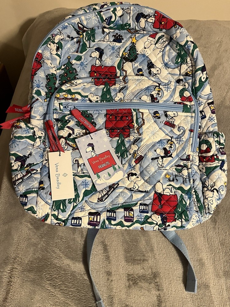 Vera Bradley Peanuts Ski Slope Snoopy Campus Backpack New With Tags
