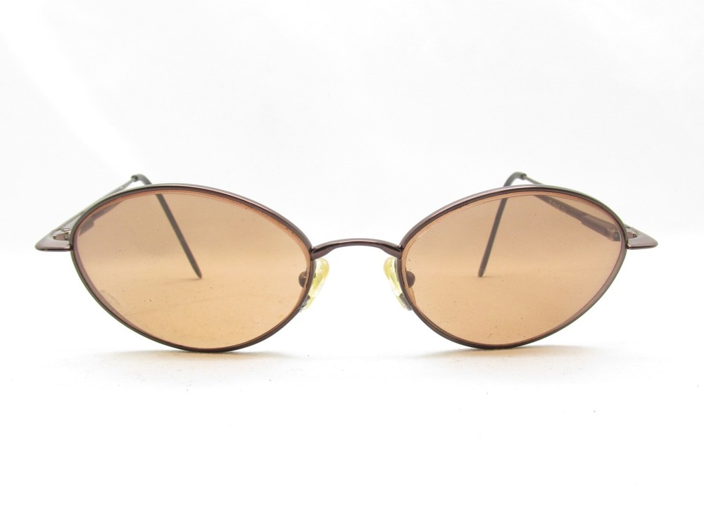 SERENGETI ROUND BROWN SPORTS WRAP METAL EYEGLASSES FRAMES ITALY 52-125 118023