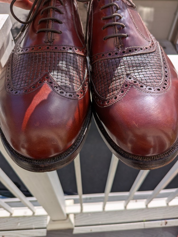 Grenson Shoes Made In England Mens Weave Wingtip Oxford US size 10