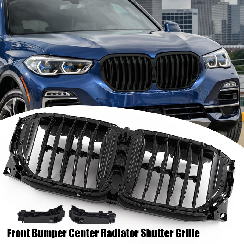 Gloss Black Front Radiator Air Grille Shutter Replace For BMW G05 X5 2019-2023