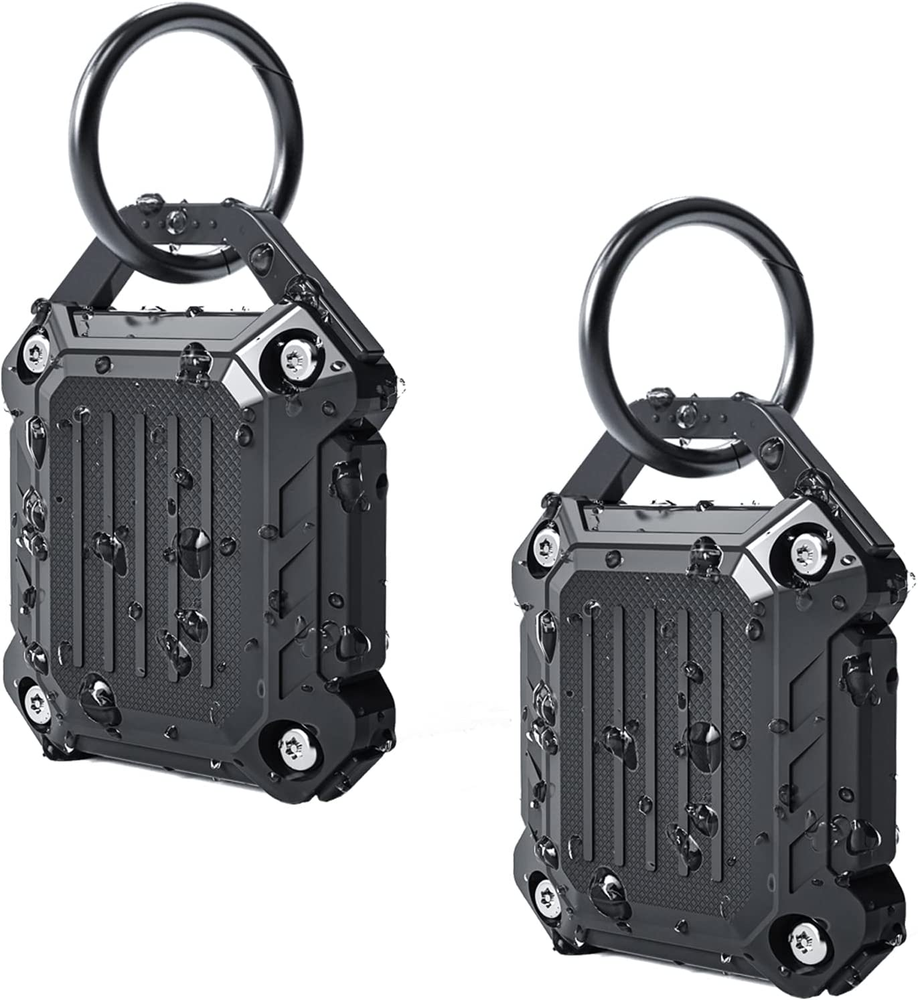 Dovick- Waterproof Airtag Keychain Holder Case,Screw Full Cover Compatible with